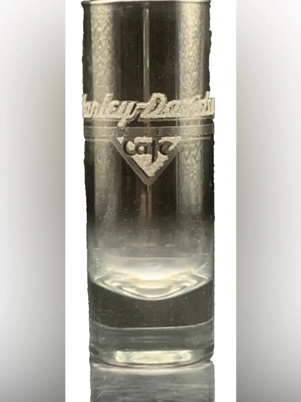 Vintage Harley Davidson Cafe Shot Glass Shotglass Silver